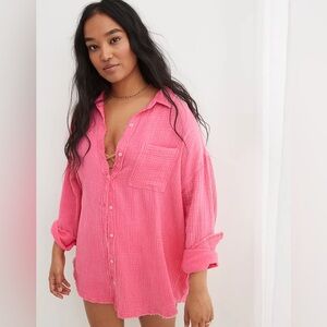 Aerie Gauzy Coverup Shirt
